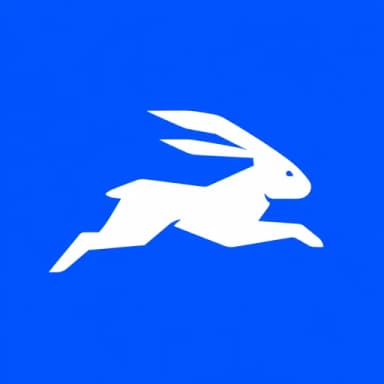 Puber app icon: white running-jackrabbit logomark on Elevation Blue