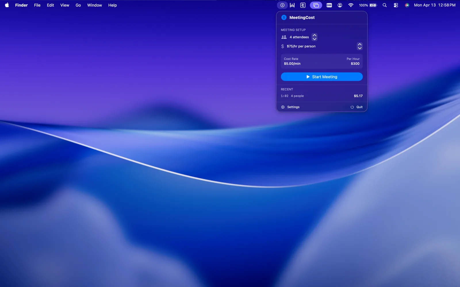 MeetingCost screenshot 3