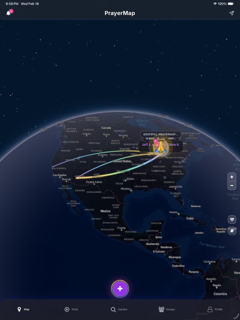 PrayerMap iPad - Screen 1