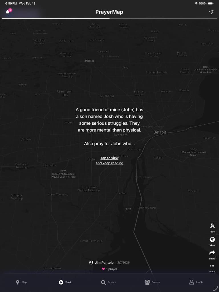PrayerMap iPad - Screen 2